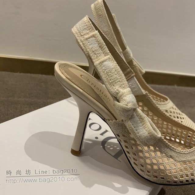DIOR女鞋 迪奧2021專櫃新款J’ADIOR織帶鏤空尖頭涼鞋 Dior網狀露跟涼鞋  naq1519